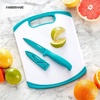 image:imageFarberware 2Piece Paring Knife and Cutting Board Set 35Inch Paring Knife with Resin Coating and CustomFit Blade Cover and NonSlip Plastic Chopping Board DishwasherSafe Set WhiteBlueWhiteBlue