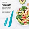 image:imageFarberware 2Piece Paring Knife and Cutting Board Set 35Inch Paring Knife with Resin Coating and CustomFit Blade Cover and NonSlip Plastic Chopping Board DishwasherSafe Set WhiteBlueWhiteBlue