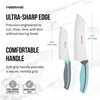 image:imageFarberware Precise Slice Bread Knife 8 Inch Maroon UltraSharp Serrated Blade Ergonomic SoftGrip Handle Ideal for Precision Cutting2Piece Santoku Set