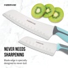 image:imageFarberware Precise Slice Bread Knife 8 Inch Maroon UltraSharp Serrated Blade Ergonomic SoftGrip Handle Ideal for Precision Cutting2Piece Santoku Set