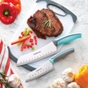 image:imageFarberware Precise Slice Bread Knife 8 Inch Maroon UltraSharp Serrated Blade Ergonomic SoftGrip Handle Ideal for Precision Cutting2Piece Santoku Set