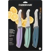 image:imageFarberware Precise Slice Bread Knife 8 Inch Maroon UltraSharp Serrated Blade Ergonomic SoftGrip Handle Ideal for Precision Cutting3Piece Trimming Parer Knife Set