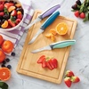 image:imageFarberware Precise Slice Bread Knife 8 Inch Maroon UltraSharp Serrated Blade Ergonomic SoftGrip Handle Ideal for Precision Cutting3Piece Trimming Parer Knife Set