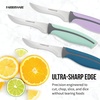 image:imageFarberware Precise Slice Bread Knife 8 Inch Maroon UltraSharp Serrated Blade Ergonomic SoftGrip Handle Ideal for Precision Cutting3Piece Trimming Parer Knife Set