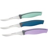 image:imageFarberware Precise Slice Bread Knife 8 Inch Maroon UltraSharp Serrated Blade Ergonomic SoftGrip Handle Ideal for Precision Cutting3Piece Trimming Parer Knife Set