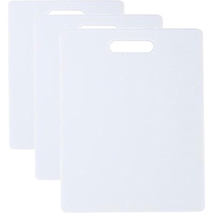 image:imageFARBERWARE Reversible Plastic Cutting Board 8x10 Inch White Dishwasher Safe NonPorous and Durable for Chopping Slicing Prep Easy to Store10 inch L x 81 inch W Pack of 3