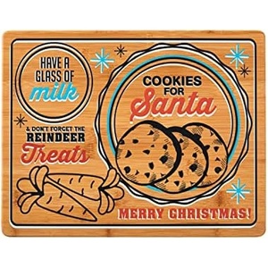 image:imageFarberware 11 x 14 Inch Bamboo Cutting Board Charcuterie PatternMilk and Cookie Plate for Santa