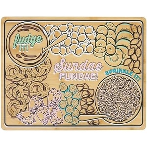 image:imageFarberware 12 x 18 Inch Bamboo Cutting Board Smores Campfire PatternNatural