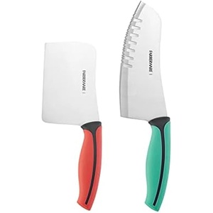 image:imageFarberware Precise Slice Bread Knife 8 Inch Maroon UltraSharp Serrated Blade Ergonomic SoftGrip Handle Ideal for Precision Cutting2Piece Chef Set