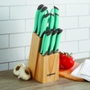 image:imageFarberware Soft Grip Cutlery Knife Block Set 14Piece Aqua and Gray