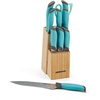 image:imageFarberware Soft Grip Cutlery Knife Block Set 14Piece Aqua and Gray