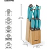 image:imageFarberware Soft Grip Cutlery Knife Block Set 14Piece Aqua and Gray