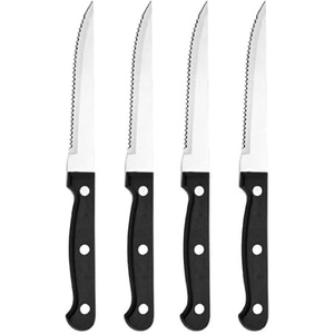 image:imageFarberware Stamped Triple Rivet High Carbon Stainless Steel Steak Knife Set 4Piece Black
