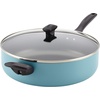 image:imageFarberware Promotional Cookware Aluminum Nonstick Covered Stockpot 105Quart Champagne Silver amp Dishwasher Safe Nonstick Jumbo CookerSaute Pan with Helper Handle  6 Quart Blue