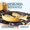 image:imageFarberware Style Nonstick Cookware Deep Round Grill PanGriddle Dishwasher Safe 1125 Inch  BlueYellow