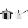 image:imageFarberware Classic Stainless Steel 4Quart Covered Saucepot   Silver amp Classic Stainless Steel 3Quart Covered Straining Saucepan   Silver