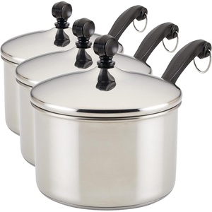 image:imageFarberware Classic Series Double Boiler and Saucepan with Lid 2 QtSaucepan 2 Quart Pack of 3