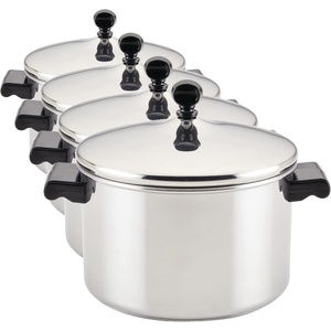 image:imageFarberware Classic Series Double Boiler and Saucepan with Lid 2 QtSaucepan 4 Quart Pack of 4