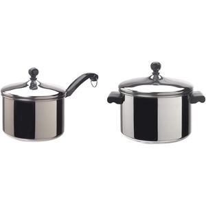 image:imageFarberware Classic Stainless Steel Sauce PanSaucepan with Lid 3 Quart Silver amp Classic Stainless Steel 4Quart Covered Saucepot   Silver3 Quart