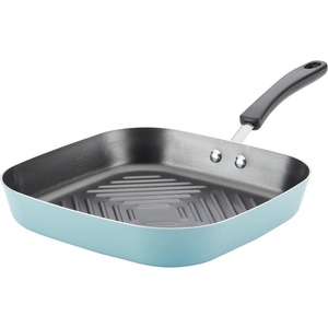 image:imageFarberware Cookstart DiamondMax Nonstick Square Deep Grill PanGriddle Dishwasher Safe 11 Inch  AquaAqua