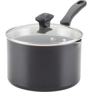 image:imageFarberware Cookstart DiamondMax Nonstick Straining Saucepan 3Quart Black