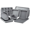 image:imageFarberware Bakeware Nonstick Baking Pans with Baking Sheets Cake Pans MeatloafBread Pan and Muffin Pan 7 Piece Bakeware Set  Gray10Piece