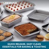 image:imageFarberware Bakeware Nonstick Baking Pans with Baking Sheets Cake Pans MeatloafBread Pan and Muffin Pan 7 Piece Bakeware Set  Gray10Piece Pack of 2