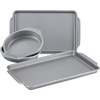 image:imageFarberware Bakeware Nonstick Baking Pans with Baking Sheets Cake Pans MeatloafBread Pan and Muffin Pan 7 Piece Bakeware Set  Gray4Piece Set A