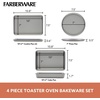 image:imageFarberware Bakeware Steel Nonstick Toaster Oven Pan Set 4Piece Baking Set Gray
