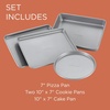 image:imageFarberware Bakeware Steel Nonstick Toaster Oven Pan Set 4Piece Baking Set Gray