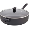 image:imageFarberware Dishwasher Safe Nonstick Jumbo CookerSaute Pan with Helper Handle  6 Quart Black  Farberware Promotional Cookware Aluminum Nonstick Covered Stockpot 105Quart Champagne Silver