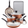 image:imageFarberware nonstick 11pce Aluminium cookware tools and bakeware set  CopperCopper