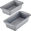image:imageFarberware GoldenBake Bakeware Nonstick MeatloafLoaf Pan Set Insulated Two 9Inch x 5Inch Gray