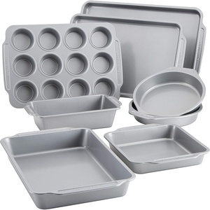 image:imageFarberware Bakeware Nonstick Baking Pans with Baking Sheets Cake Pans MeatloafBread Pan and Muffin Pan 7 Piece Bakeware Set  Gray8Piece