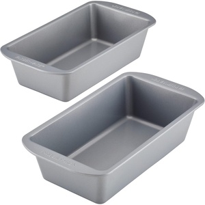 image:imageFarberware GoldenBake Bakeware Nonstick MeatloafLoaf Pan Set Insulated Two 9Inch x 5Inch Gray
