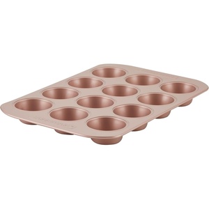 image:imageFarberware Nonstick Bakeware Nonstick Cookie Sheet  Baking Sheet  11 Inch x 17 Inch Rose Gold RedMuffin Pan