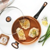 image:imageFarberware Glide Deep Nonstick Frying Pan  Fry Pan  Skillet with Helper Handle  125 Inch Black4 Quart