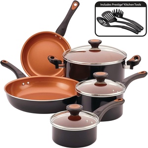 image:imageFarberware Glide Deep Nonstick Frying Pan  Fry Pan  Skillet with Helper Handle  125 Inch Black11 Piece