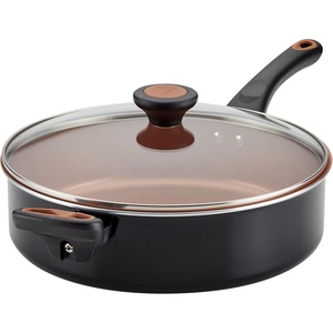 image:imageFarberware Glide Deep Nonstick Frying Pan  Fry Pan  Skillet with Helper Handle  125 Inch Black4 Quart