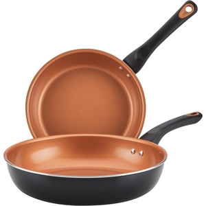 image:imageFarberware Glide Deep Nonstick Frying Pan  Fry Pan  Skillet with Helper Handle  125 Inch Black925 Inch and 1125 Inch