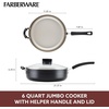 image:imageFarberware Smart Control Nonstick Jumbo CookerSaute Pan with Lid and Helper Handle 6 Quart BlackBlack