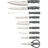 image:imageFarberware Triple Riveted Knife Block Set 15Piece Gray HighCarbon Stainless Steel Blades Ergonomic Handles with Silver Accents Includes Rubber Wood Storage Block