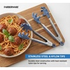 image:imageFarberware Pro Kitchen Tongs Set 2 Piece 7 Inch Nylon Tip Blue Gray