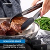 image:imageFarberware Pro Silicone Head Locking Tongs 9 Inch Heat Safe Silver
