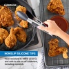 image:imageFarberware Pro Silicone Head Locking Tongs 9 Inch Heat Safe Silver