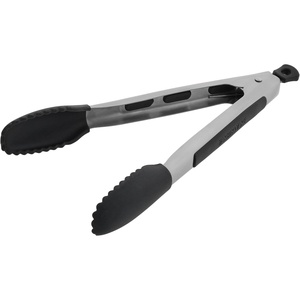 image:imageFarberware Pro Silicone Head Locking Tongs 9 Inch Heat Safe Silver