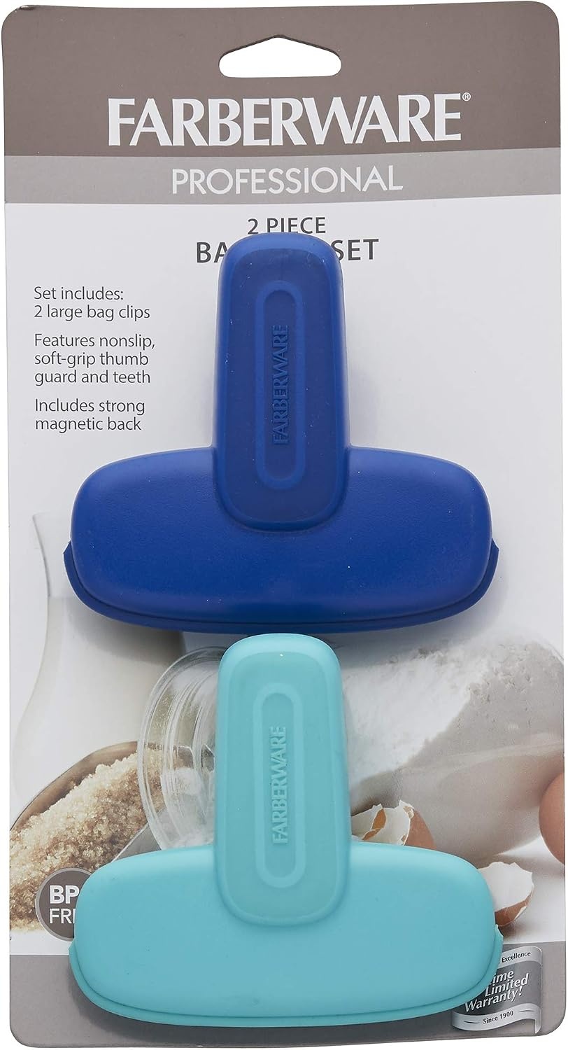 image:imageFarberware 5211487 Professional AllPurpose Magnetic Bag Clips Assorted ColorsLarge  Set of 2